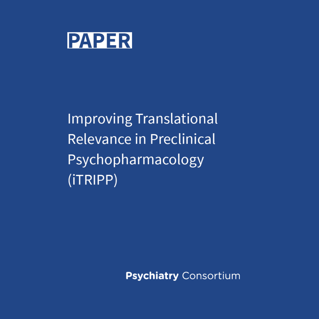 New Paper: Improving Translational Relevance in Preclinical Psychopharmacology (iTRIPP)